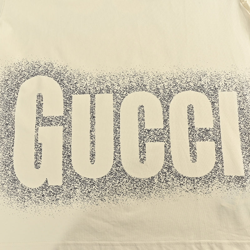 Gucci Off-White Lower-Body Spray Noise Wordmark Heavyweight Tee