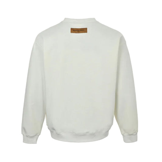 Louis Vuitton Leather Label Minimal Sweatshirt – Cream