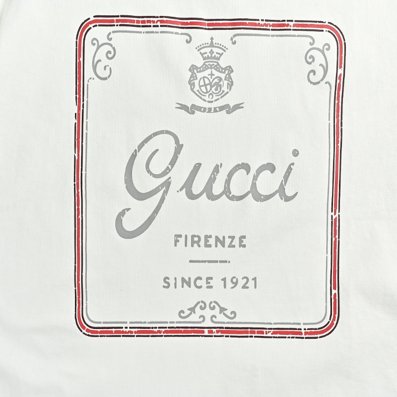 Gucci Ivory Heritage Label Graphic Tee