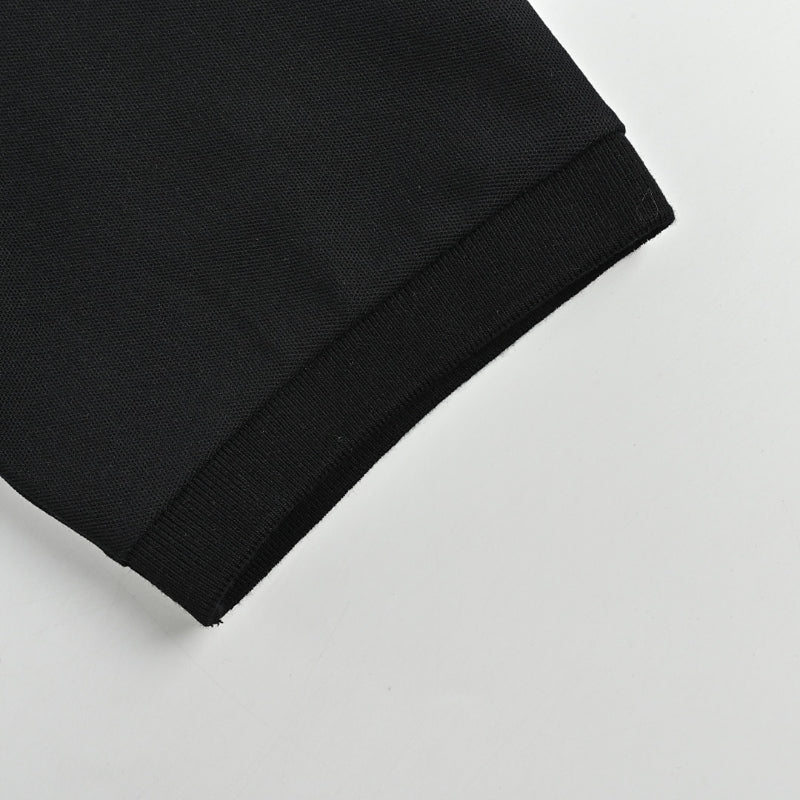 Gucci Black Tonal Crown Embroidered Piqué Polo