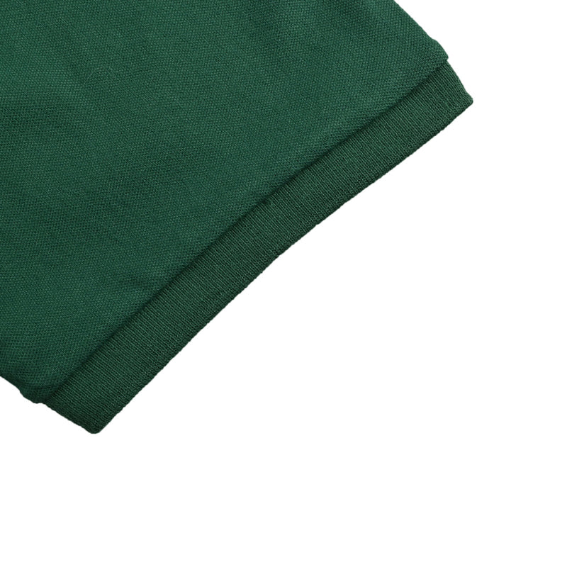 Gucci Green Piqué Shoulder Stripe GG Oval Badge Embroidered Chest Pocket Polo Shirt