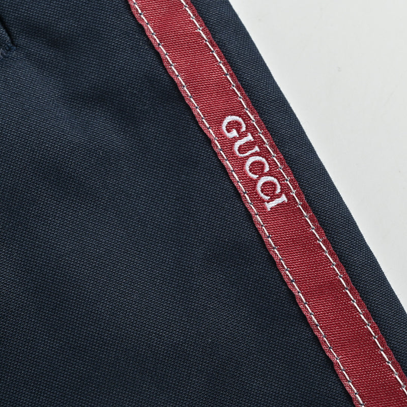 Gucci Navy Side-Tape Relaxed Trousers