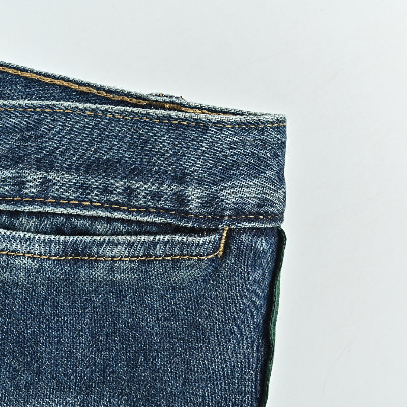 Gucci Indigo Side-Stripe Straight Denim Pants