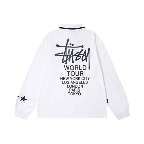 Stussy World Tour Long Sleeve Soccer Jersey Polo