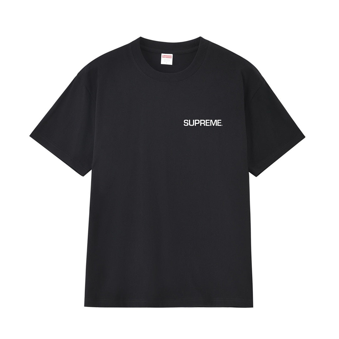 款号M250P40💰 Supreme 美式潮流风 宽松款T恤衫 男女同款 宽松版型 采用260克双纱纯棉 圆筒 从面料到辅料全部三标齐全跟足ZP 进口松井公司浆料印花绝不开裂 整件做法采用三针 - view 10