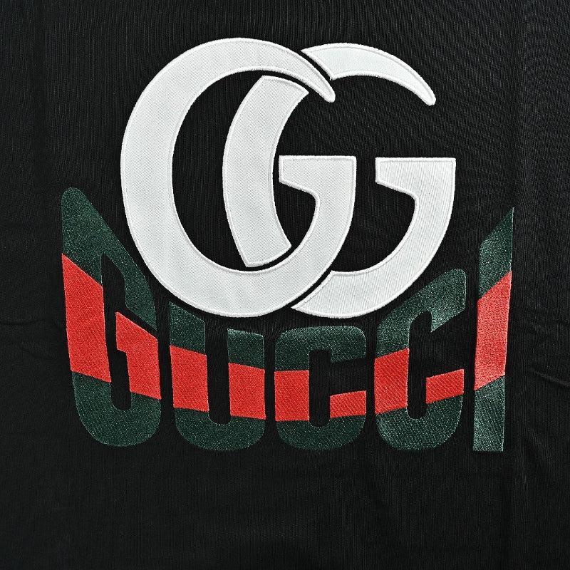 Gucci Black Double-G Monogram Graphic Tee