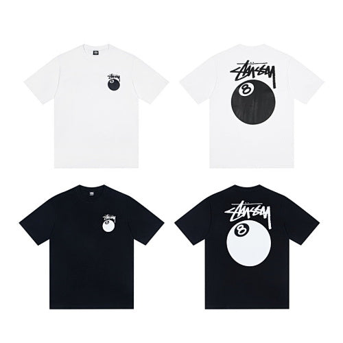 Stussy 8 Ball Print Crew Neck Short Sleeve T-Shirt