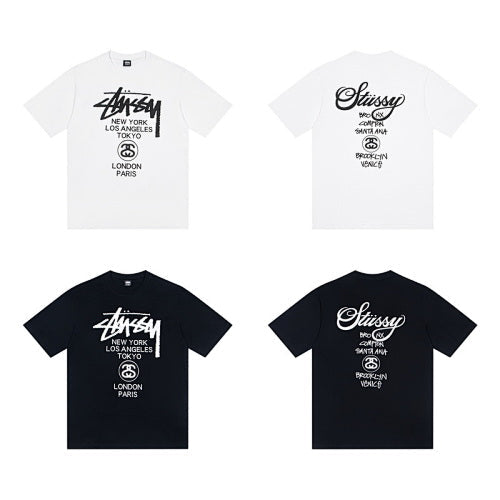 Stussy World Tour Tee Classic Tour Graphic Print Crew Neck Short Sleeve T-Shirt