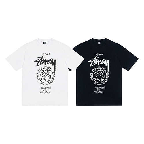Stussy x Marc Jacobs 40th Anniversary Classic Tour Sunflower Print Crew Neck Short Sleeve T-Shirt