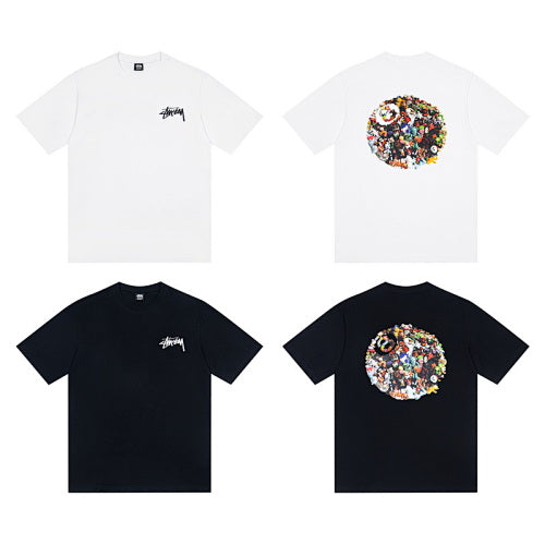 Stussy Doll 8 Ball Print Crew Neck Short Sleeve T-Shirt
