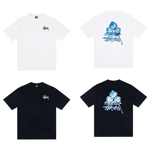 Stussy Ice Dice Print Crew Neck Short Sleeve T-Shirt