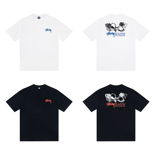 Stussy Shells Tee Logo Print Crew Neck Short Sleeve T-Shirt