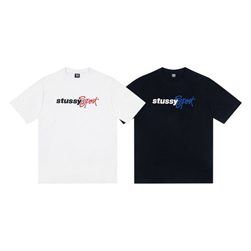 Stussy Sport Logo Print Crew Neck Short Sleeve T-Shirt