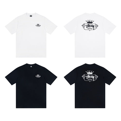 Stussy Built To Last Tee Crown Logo Print Crew Neck Short Sleeve T-Shirt