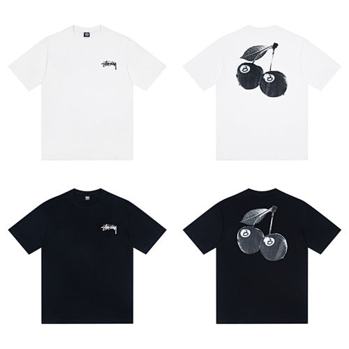 Stussy 8-Ball Cherry Print Crew Neck Short Sleeve T-Shirt