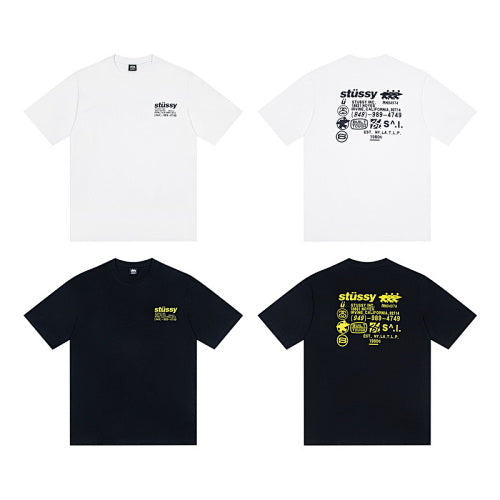 Stussy DNA Tee Pigment Dyed Back Logo Print Crew Neck Short Sleeve T-Shirt