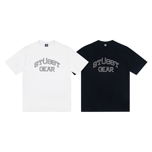 Stussy Gear Collegiate Logo Print Crew Neck Short Sleeve T-Shirt