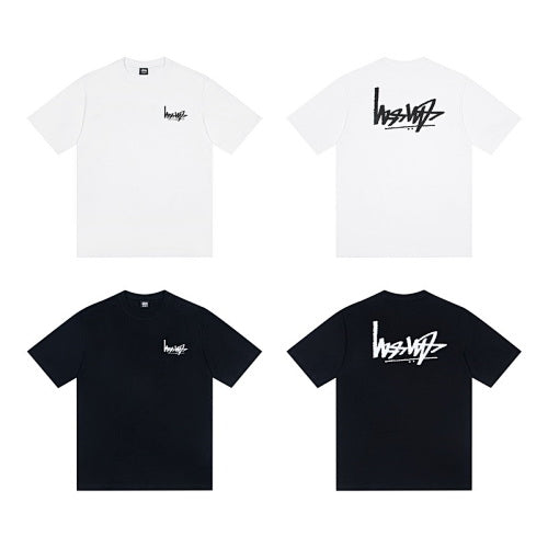 Stussy Reversed Logo Print Crew Neck Short Sleeve T-Shirt