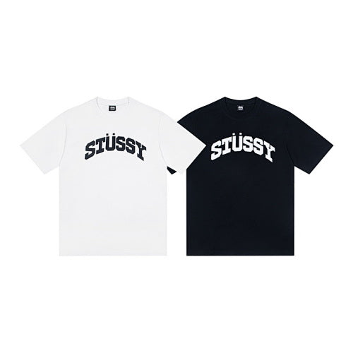 Stussy Classic Lettering Print Crew Neck Short Sleeve T-Shirt