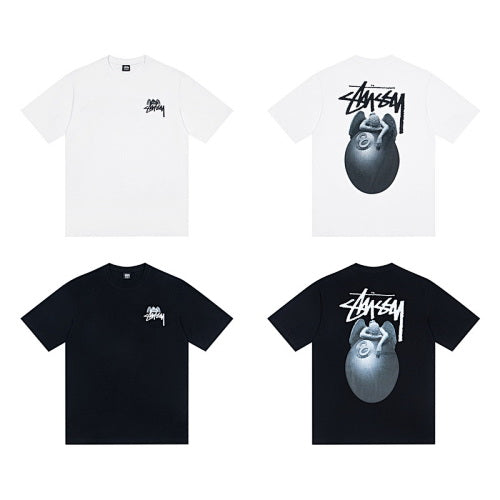 Stussy 8-Ball Series Sculpture Angel Print Crew Neck Short Sleeve T-Shirt