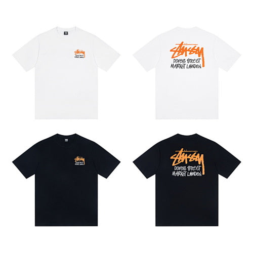 Stussy x Dover Street Market London Collaboration Graffiti Print Crew Neck Short Sleeve T-Shirt