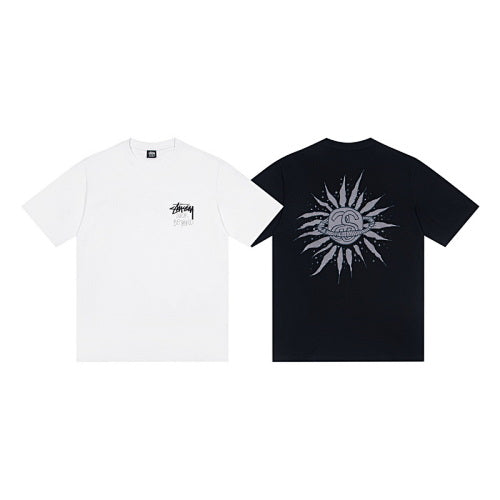Stussy Look Beyond Tee Pigment Dyed Chest Lettering Back Graphic Crew Neck Short Sleeve T-Shirt