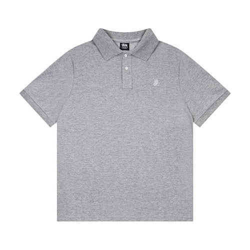 Stussy Swirl S Logo Embroidered Solid Colour Pique Polo Shirt