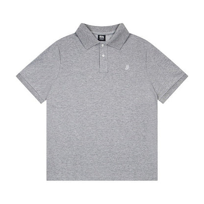 Stussy Swirl S Logo Embroidered Solid Colour Pique Polo Shirt