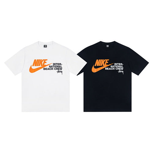 Stussy x Nike Collaboration Lettering Logo American Vintage Sports Crew Neck Short Sleeve T-Shirt