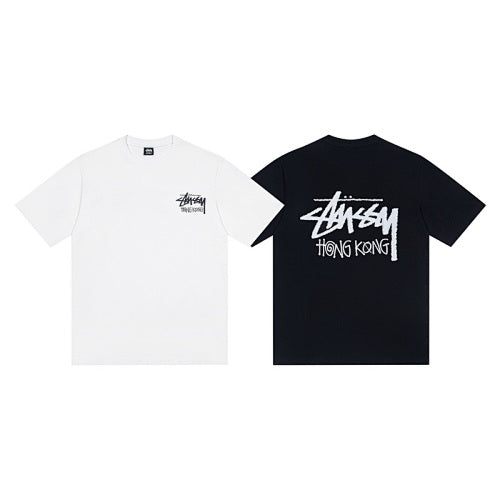 Stussy Hong Kong Exclusive Logo Print Crew Neck Short Sleeve T-Shirt