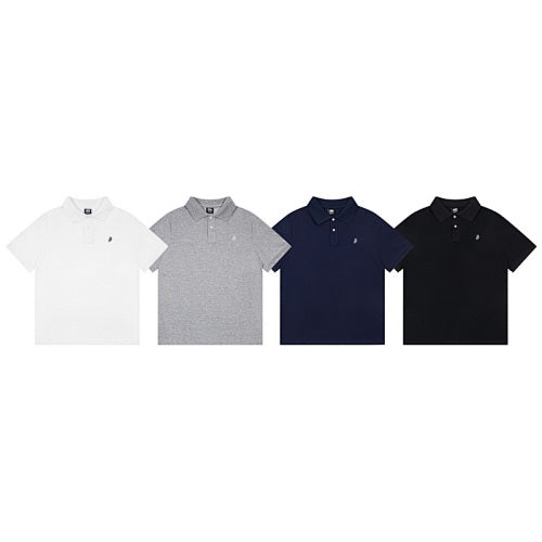 Stussy Swirl S Logo Embroidered Solid Colour Pique Polo Shirt