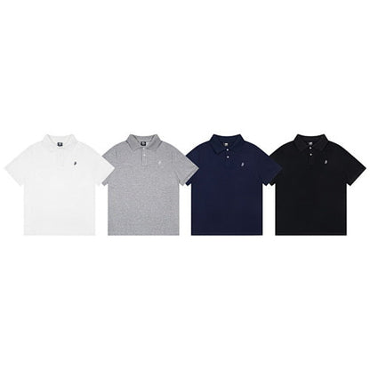 Stussy Swirl S Logo Embroidered Solid Colour Pique Polo Shirt