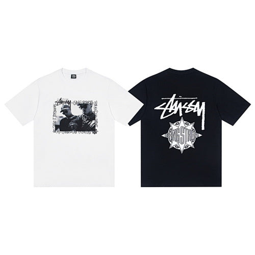 Stussy x Gang Starr Co-Branded Back Graphic Print Crew Neck Short Sleeve T-Shirt