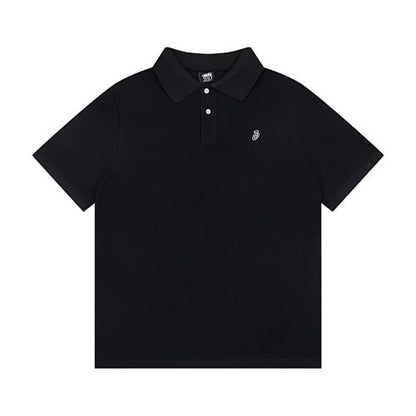 Stussy Swirl S Logo Embroidered Solid Colour Pique Polo Shirt