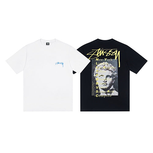 Stussy Sculpture Vintage Bust Graphic Print Crew Neck Short Sleeve T-Shirt