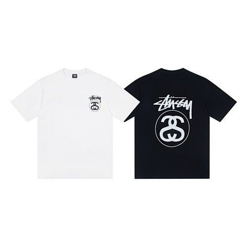 Stussy Stock Link Tee Classic Double-S Back Logo Print American Vintage Crew Neck Short Sleeve T-Shirt