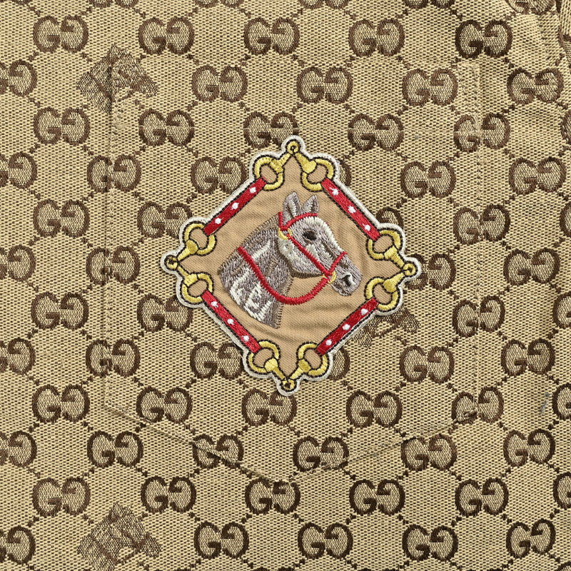 Gucci GG Monogram Jacquard Bee Camp Collar Shirt