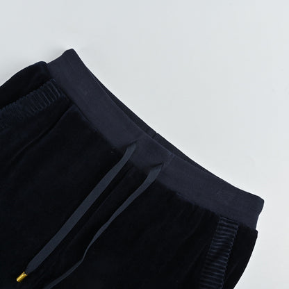 Louis Vuitton Leather Patch Fleece Joggers — Black