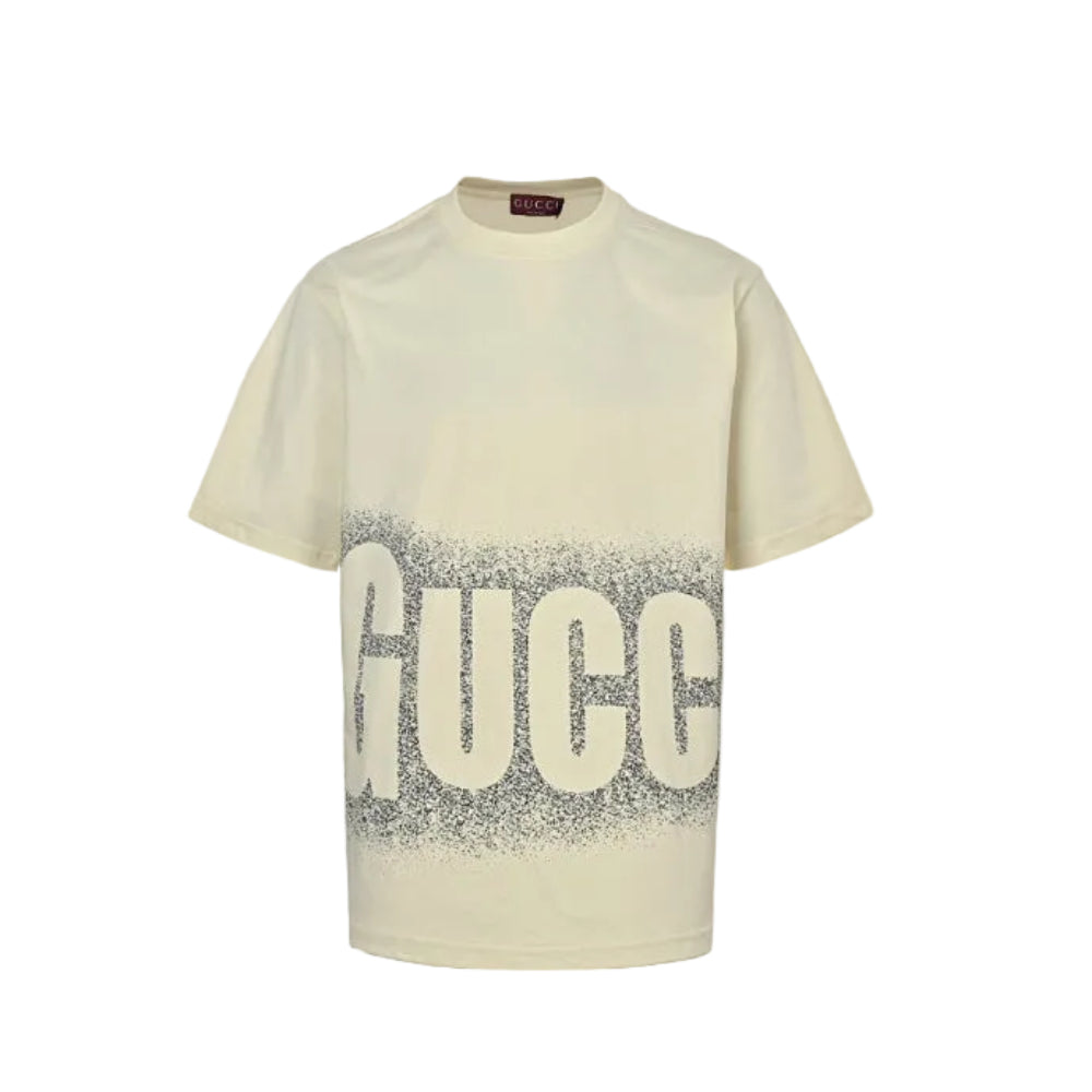 Gucci Off-White Lower-Body Spray Noise Wordmark Heavyweight Tee