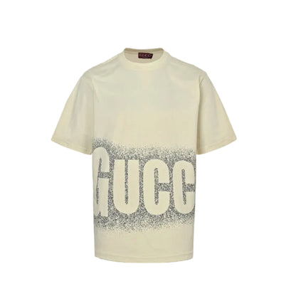 Gucci Off-White Lower-Body Spray Noise Wordmark Heavyweight Tee