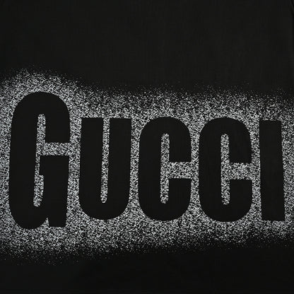 Gucci Black Lower-Body Spray Noise Wordmark Heavyweight Tee