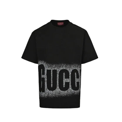 Gucci Black Lower-Body Spray Noise Wordmark Heavyweight Tee
