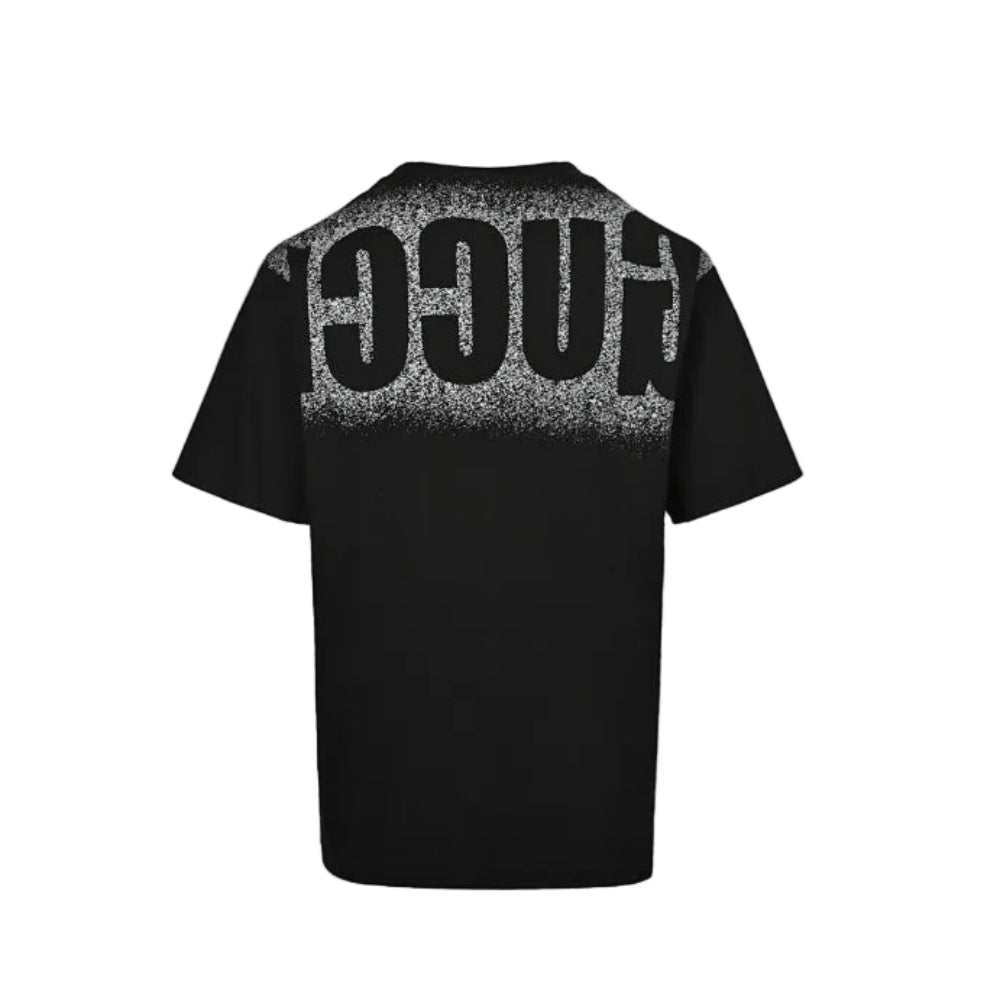 Gucci Black Lower-Body Spray Noise Wordmark Heavyweight Tee