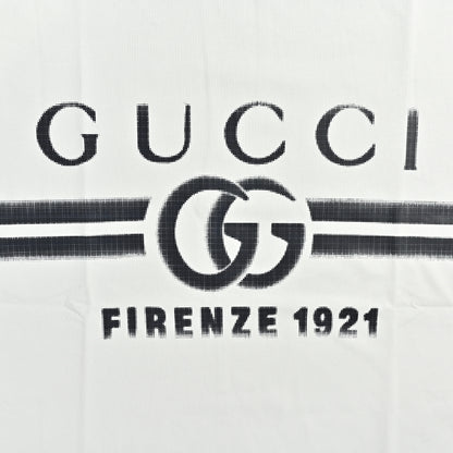 Gucci White Double-G Stripe Wordmark Graphic Tee