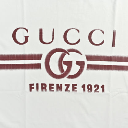 Gucci Ivory Double-G Stripe Wordmark Graphic Tee