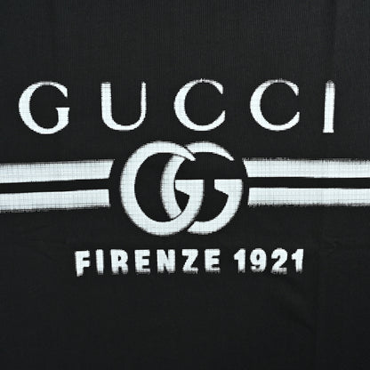 Gucci Black Double-G Stripe Wordmark Graphic Tee