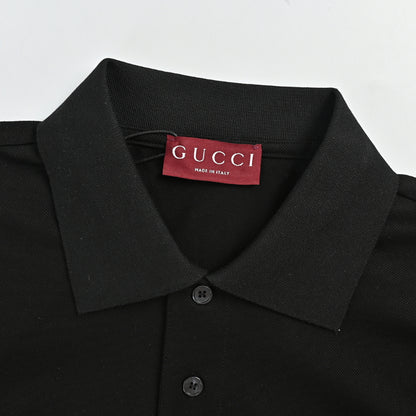 Gucci Black Fine Knit Polo Shirt