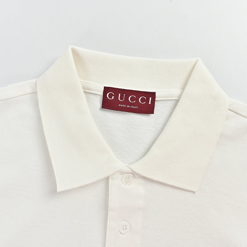 Gucci Ivory Piqué Cotton Polo Shirt