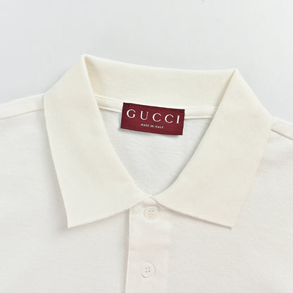 Gucci Ivory Piqué Cotton Polo Shirt