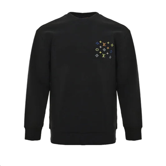 Louis Vuitton Multicolor Monogram Scatter Embroidery Crewneck – Black